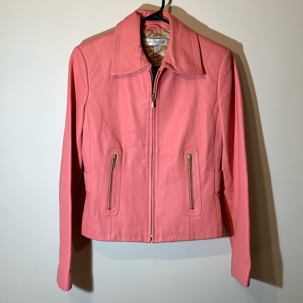 Soft pink Leather jacket DANA BUCHMAN